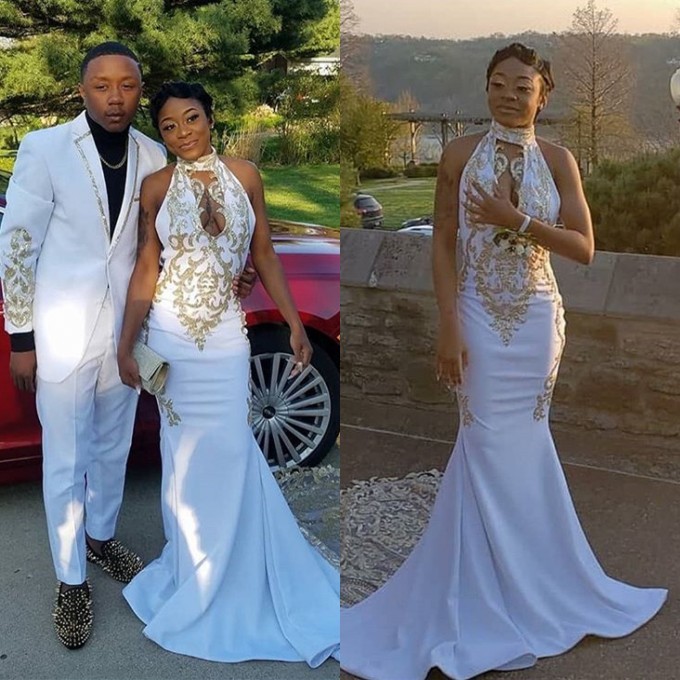 Sleek Halter Chiffon Mermaid Prom Dress