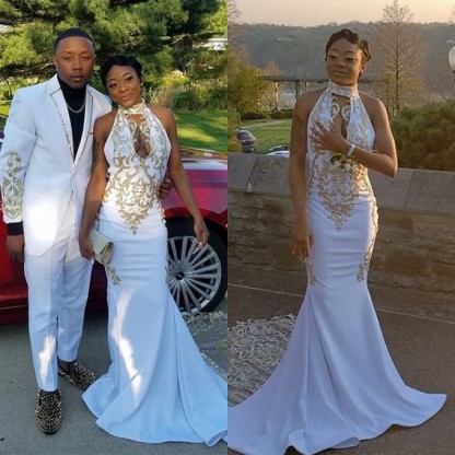 Sleek Halter Chiffon Mermaid Prom Dress