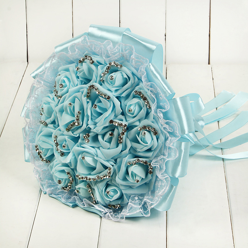 Glitter Crystal Beading Wedding Bouquets with Lace