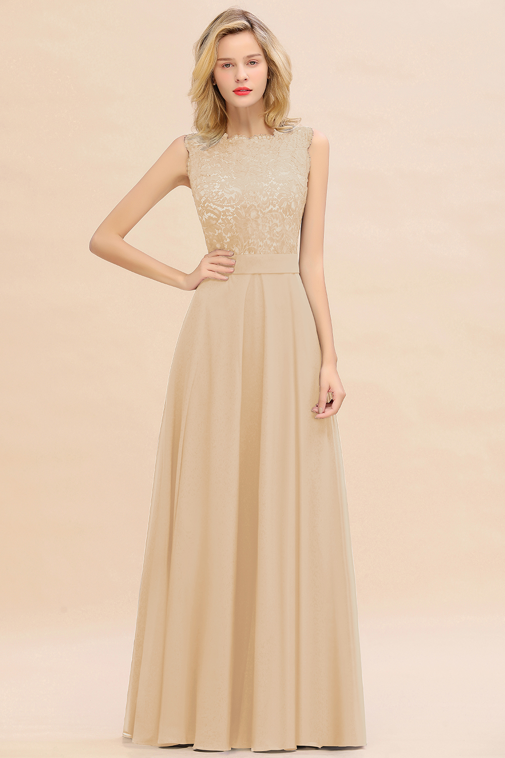 Exquisite Scoop Sleeveless A-line Bridesmaid Dress