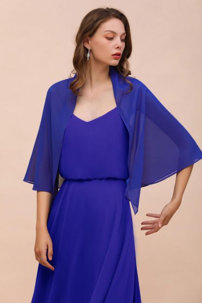 BM1682 Chiffon Royal Blue Special Occasions Wraps