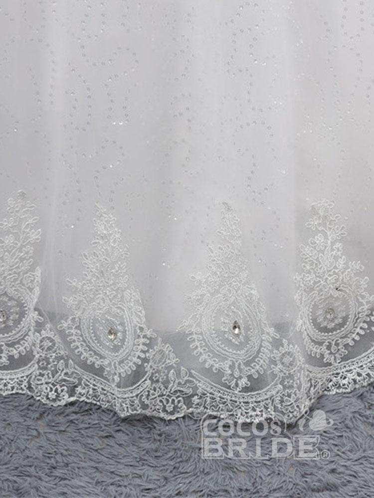 Gorgeous Long Tulle Sweetheart Appliques Ball Gown Wedding Dresses