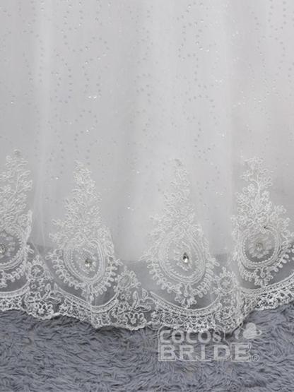 Gorgeous Long Tulle Sweetheart Appliques Ball Gown Wedding Dresses