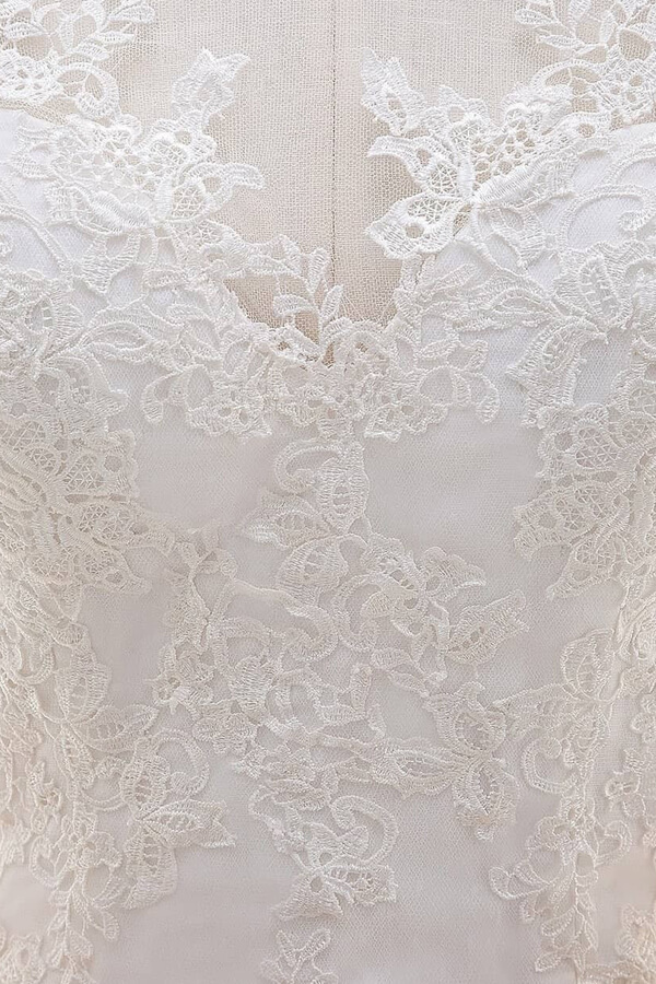 Gorgeous Long Sweetheart Appliques Lace Tulle Mermaid Wedding Dress