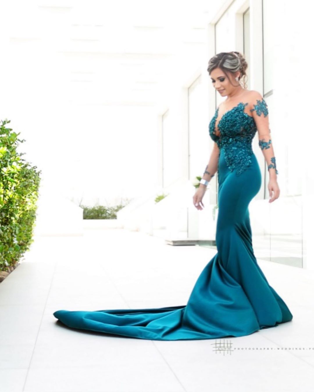 Latest Jewel Satin Mermaid Prom Dress
