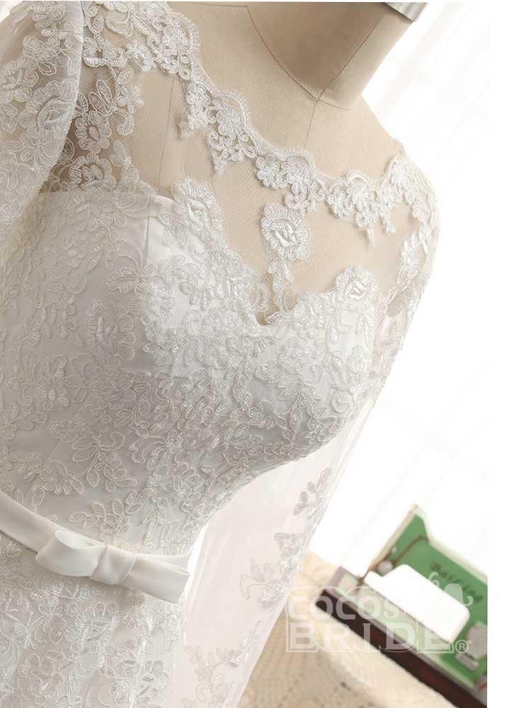 Gorgeous Long Sleeves Lace Tulle A-line Wedding Dresses