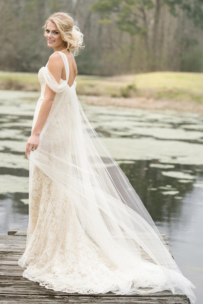 Long Mermaid Sweetheart Lace Tulle Wedding Dress