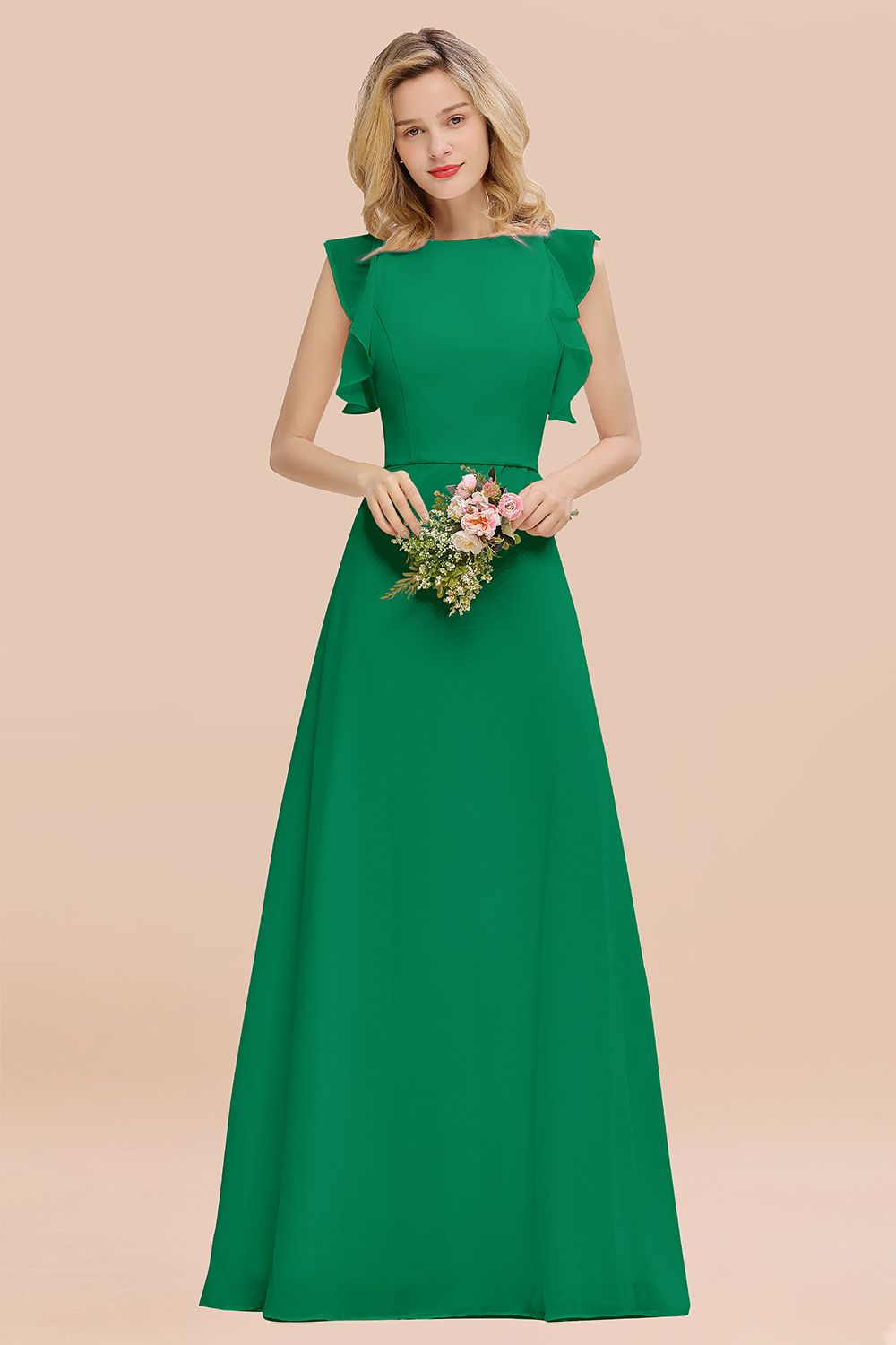 Elegant Simple Jewel Sleeveless A-line Bridesmaid Dress