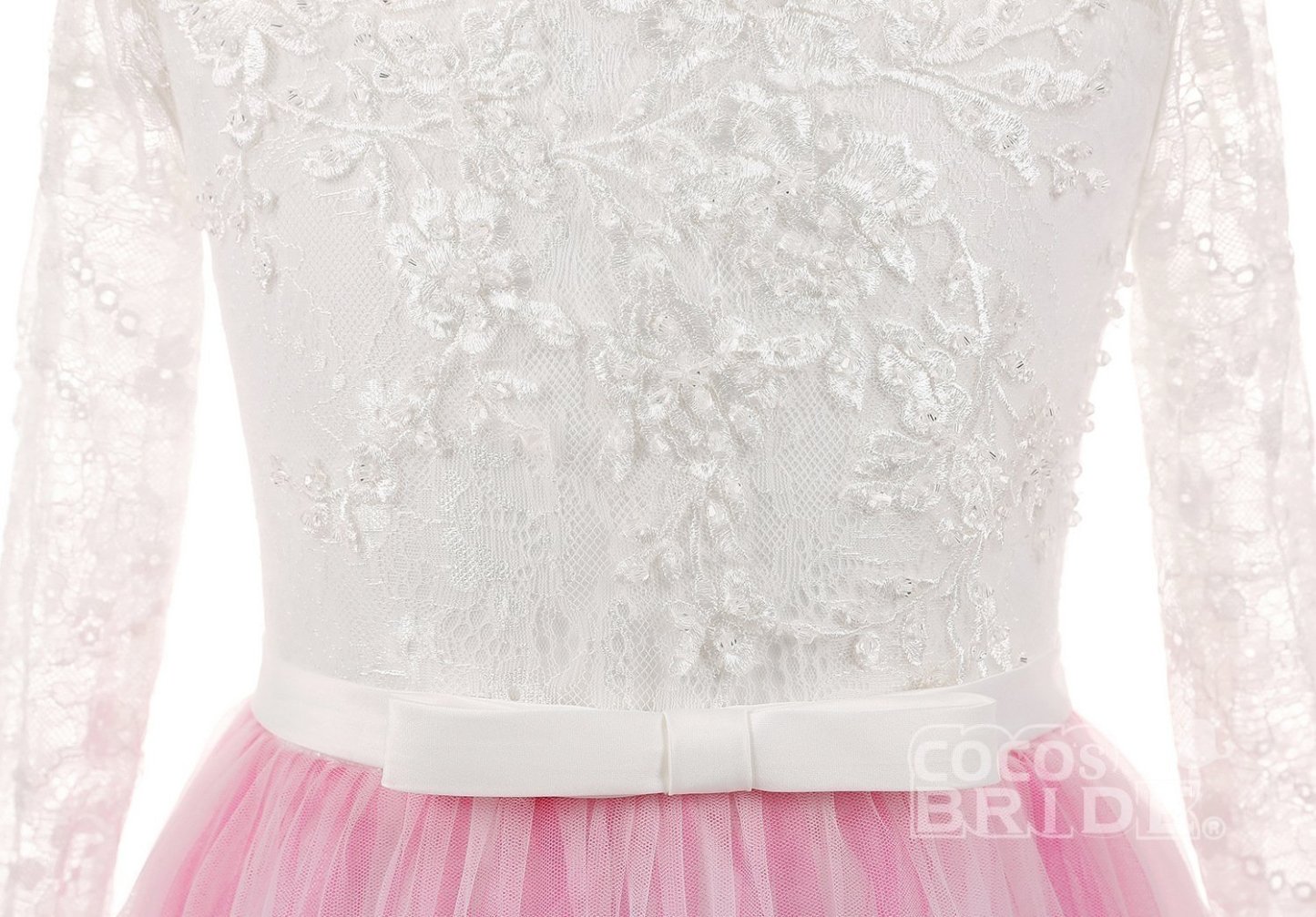 Scoop Neck Long Sleeves Ball Gown Flower Girls Dress