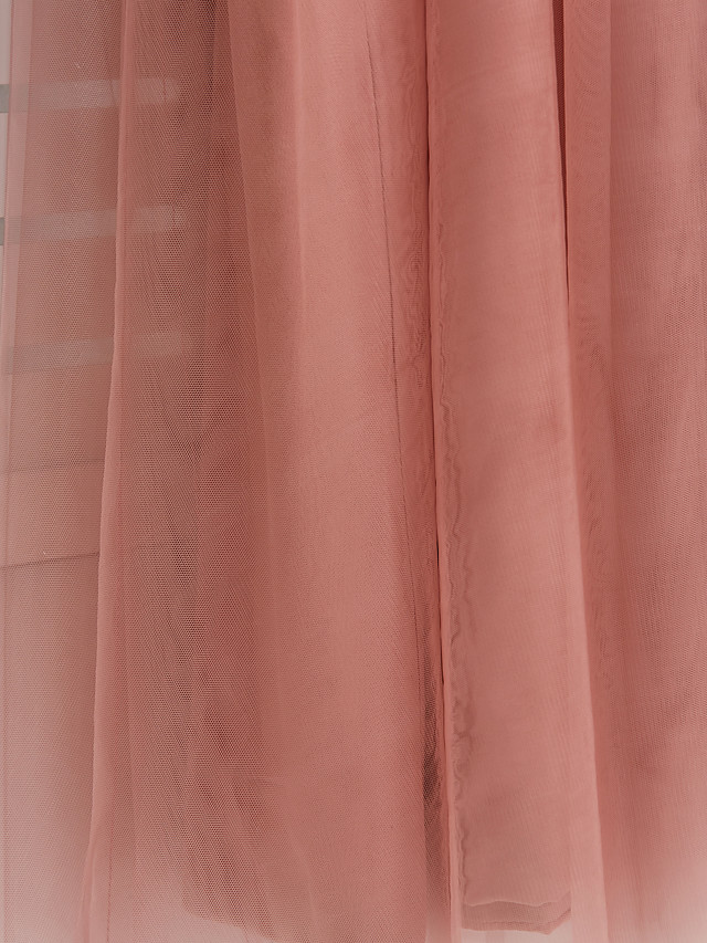 Long Crew Neck Tulle Junior Bridesmaid Dress A-line Flower Girl Dresses