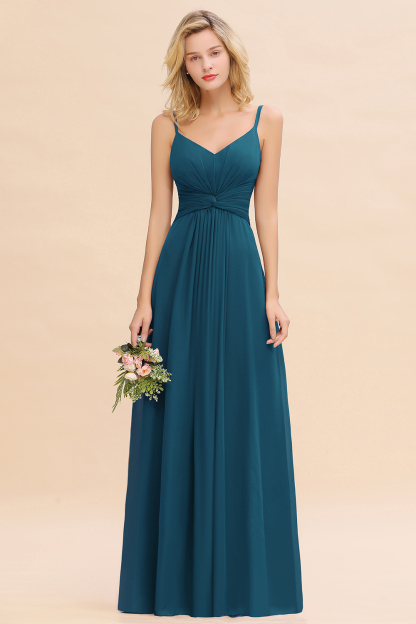 Elegant A-line Ruffles Spaghetti Straps Bridesmaid Dress