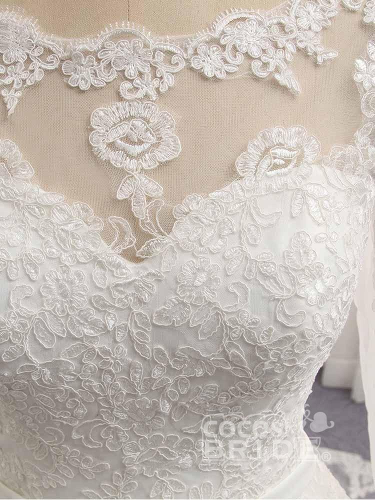 Gorgeous Long Sleeves Lace Tulle A-line Wedding Dresses