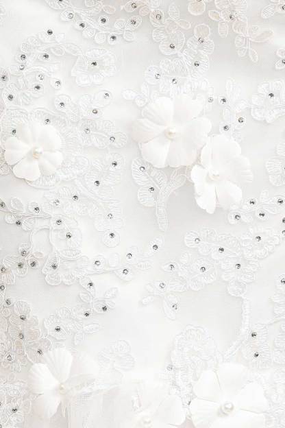 Long Appliques Beads Tulle Mermaid Wedding Dress