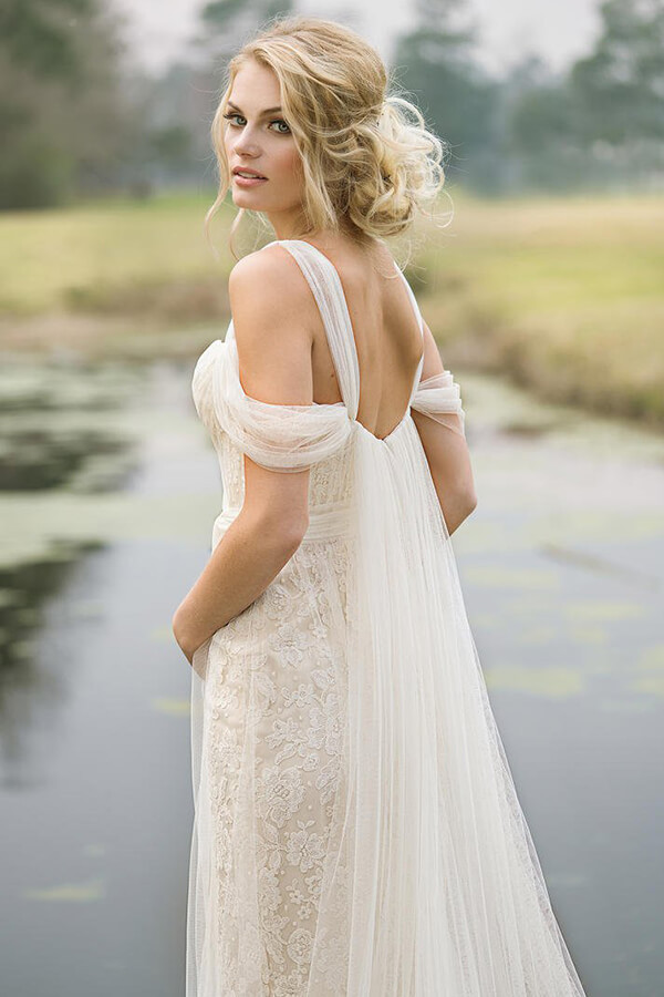 Long Mermaid Sweetheart Lace Tulle Wedding Dress