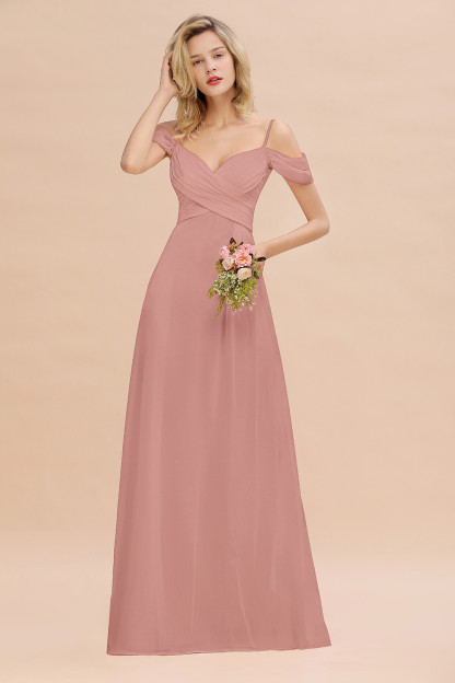 Spaghetti Straps Sweetheart Ruffles Bridesmaid Dress