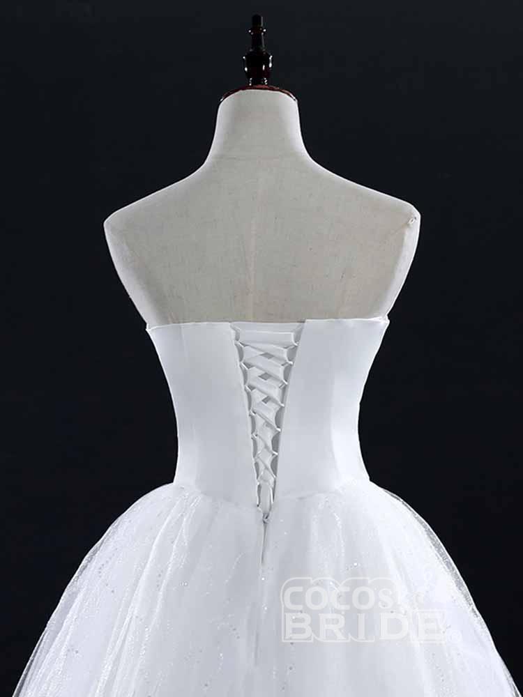Long Tulle Sweetheart Lace Ball Gown Wedding Dresses