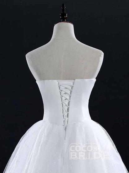 Long Tulle Sweetheart Lace Ball Gown Wedding Dresses