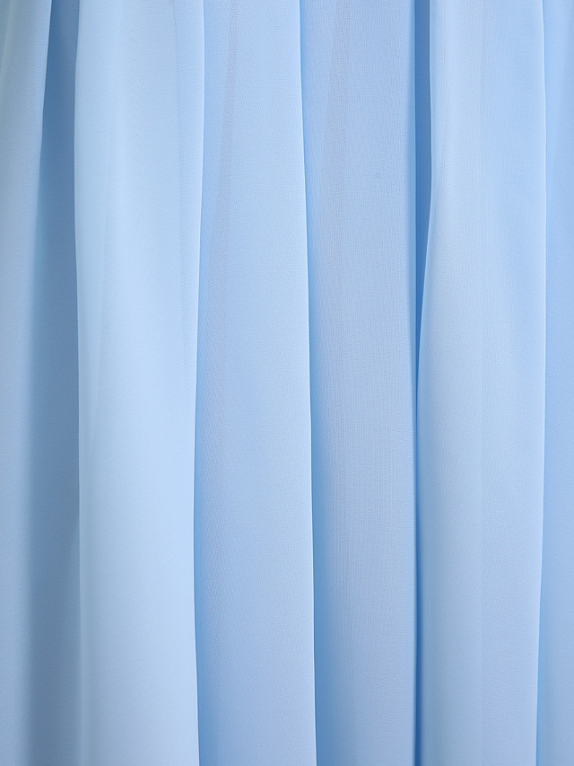 Sky Blue Long A-line Jewel Neck Knee Length Chiffon Junior Bridesmaid Dress