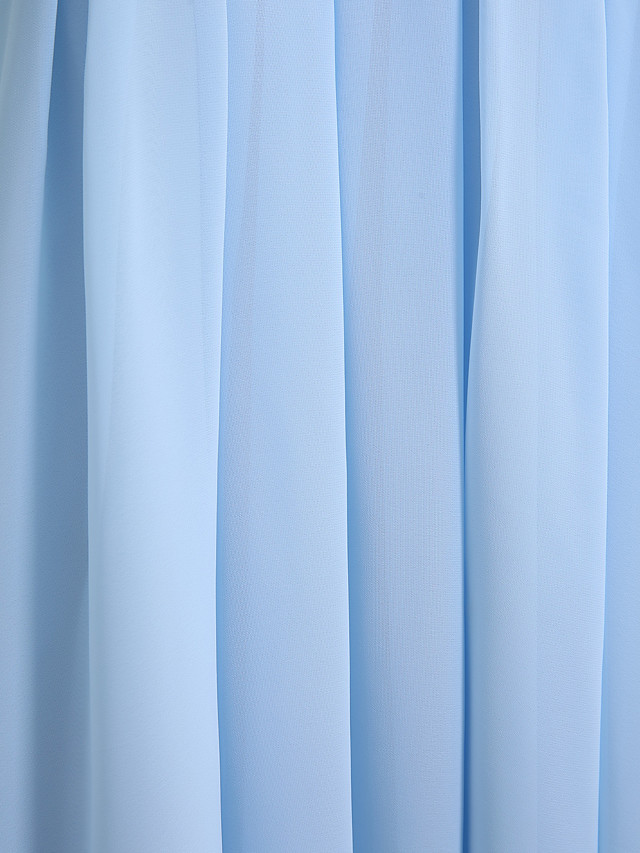 Sky Blue Long A-line Jewel Neck Knee Length Chiffon Junior Bridesmaid Dress