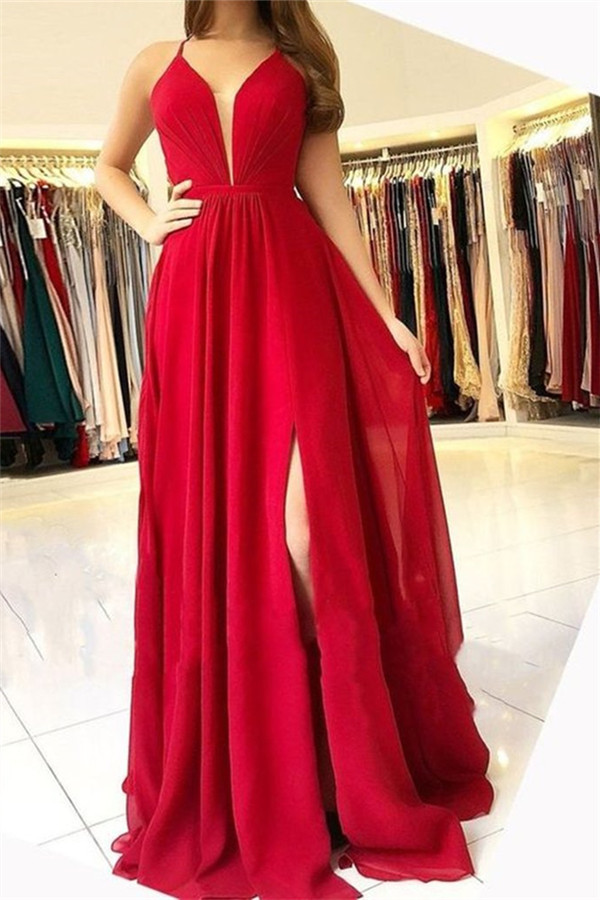 Best Halter Split Front A-line Prom Dress