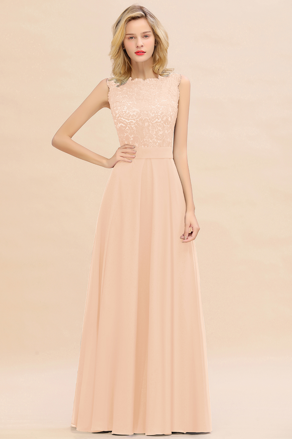Exquisite Scoop Sleeveless A-line Bridesmaid Dress