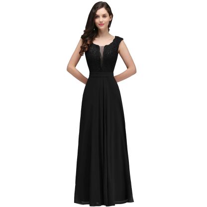 Elegant Floral Lace Long Bridesmaid Dress Off The Shoulder Chiffon Evening Dress