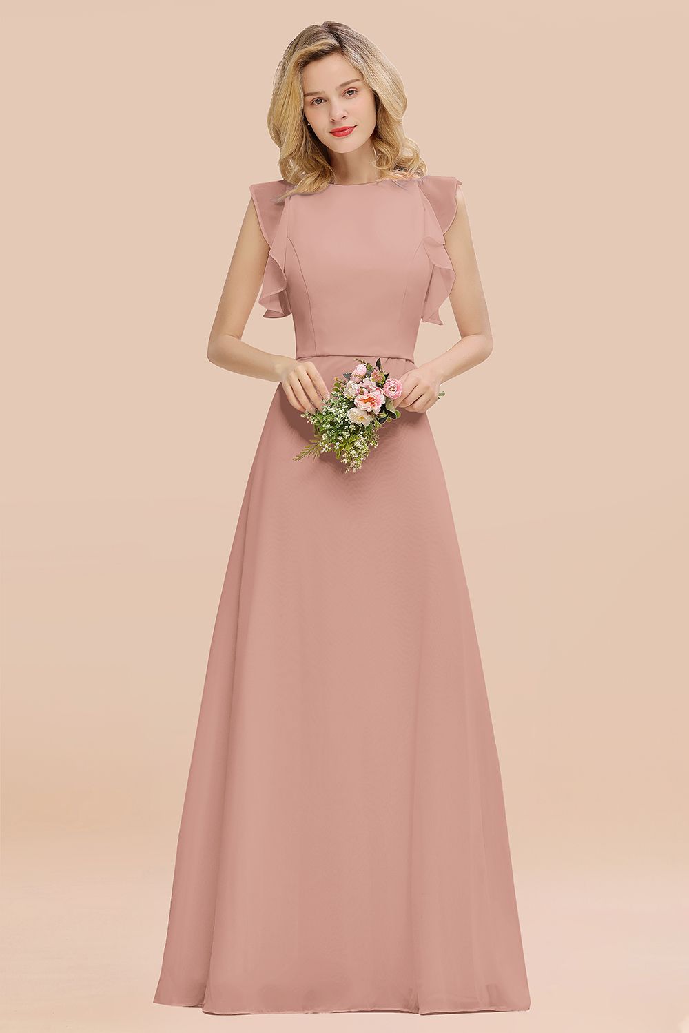 Elegant Simple Jewel Sleeveless A-line Bridesmaid Dress