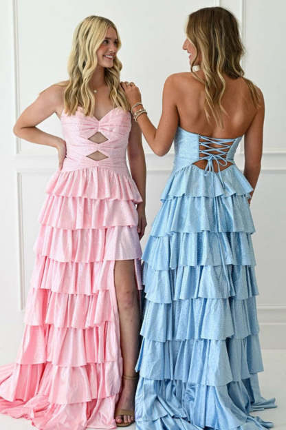 Cocosbride Sweetheart A-line Strapless Sleeveless Long Prom Dress with Split