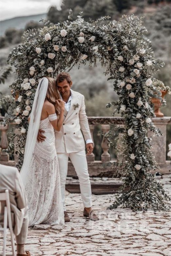 Beach Long Mermaid Sweetheart Lace Boho Wedding Dresses