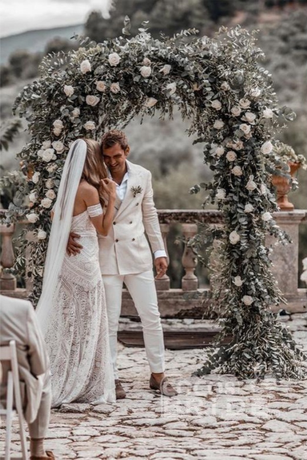 Beach Long Mermaid Sweetheart Lace Boho Wedding Dresses