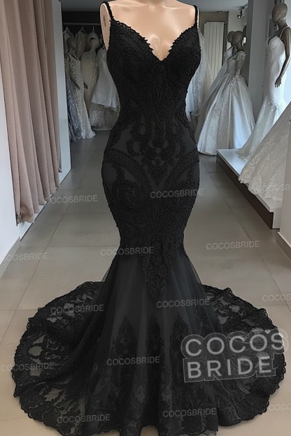 Elegant Long Sweetheart Open Back Appliques Lace Tulle Mermaid Wedding Dress