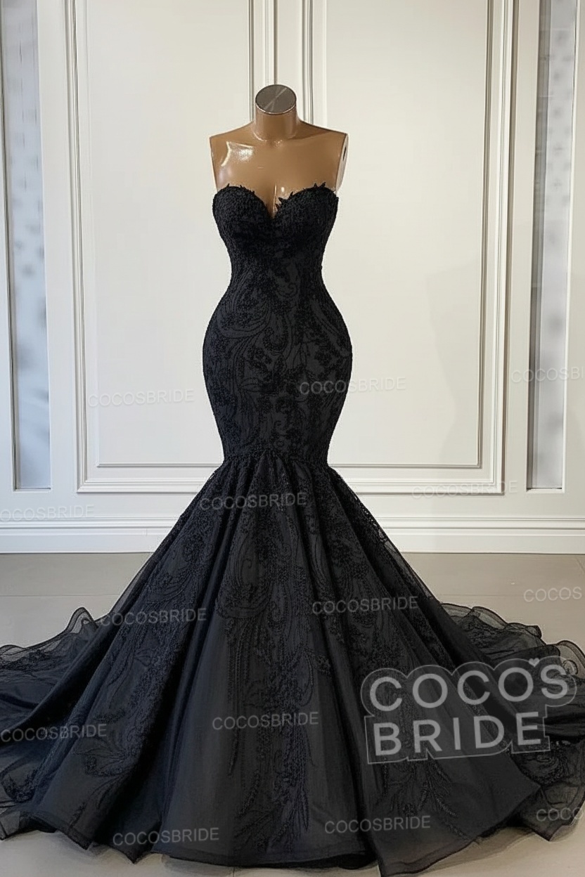 Charming Sweetheart Sleeveless Long Mermaid Wedding Dress with Appliques