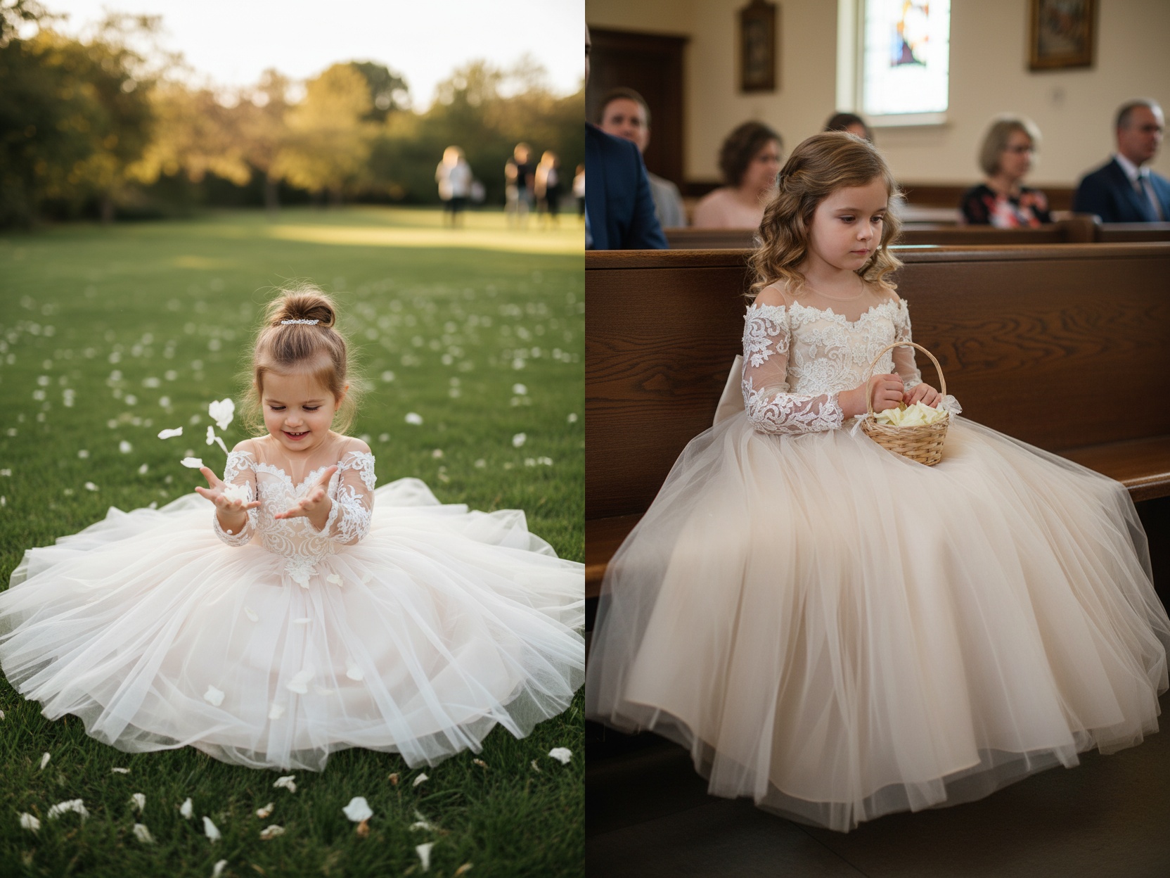 Boho Long Sleeves Lace Flower Girl Dresses-Review1