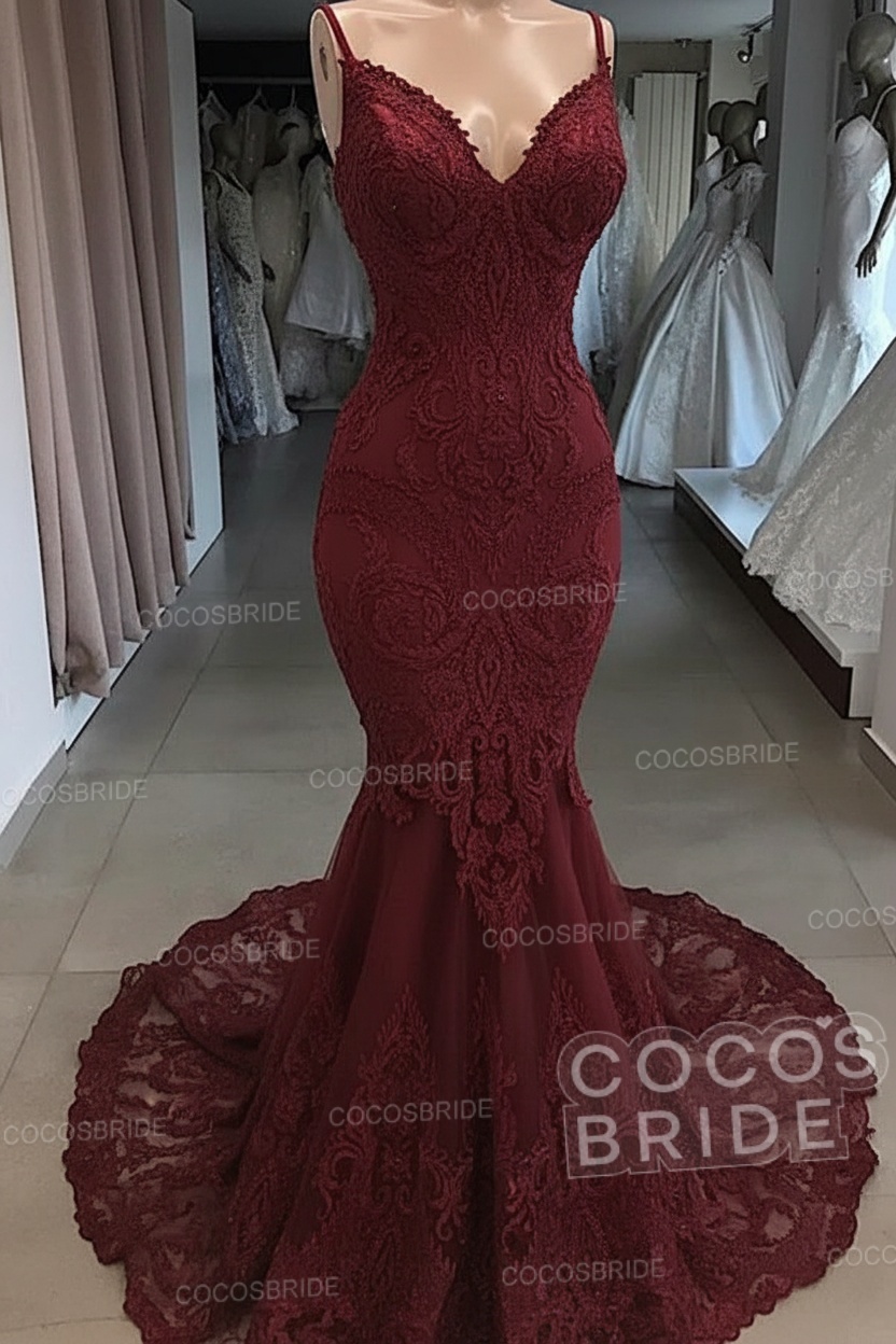 Elegant Long Sweetheart Open Back Appliques Lace Tulle Mermaid Wedding Dress