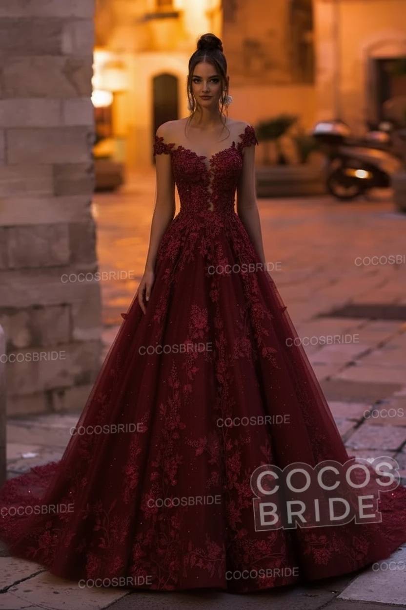 Elegant A-Line Bateau Appliques Lace Backless Floor Length Sequins Wedding Dress