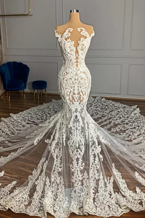 navy blue dress for baby girl A Line Backless Beaded Tulle Ivory Wedding Dress Bridal Gown WD437 US6 / Ivory