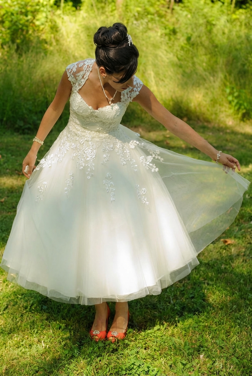 Chic Sweetheart Short Ball Gown Tulle Lace Wedding Dress
