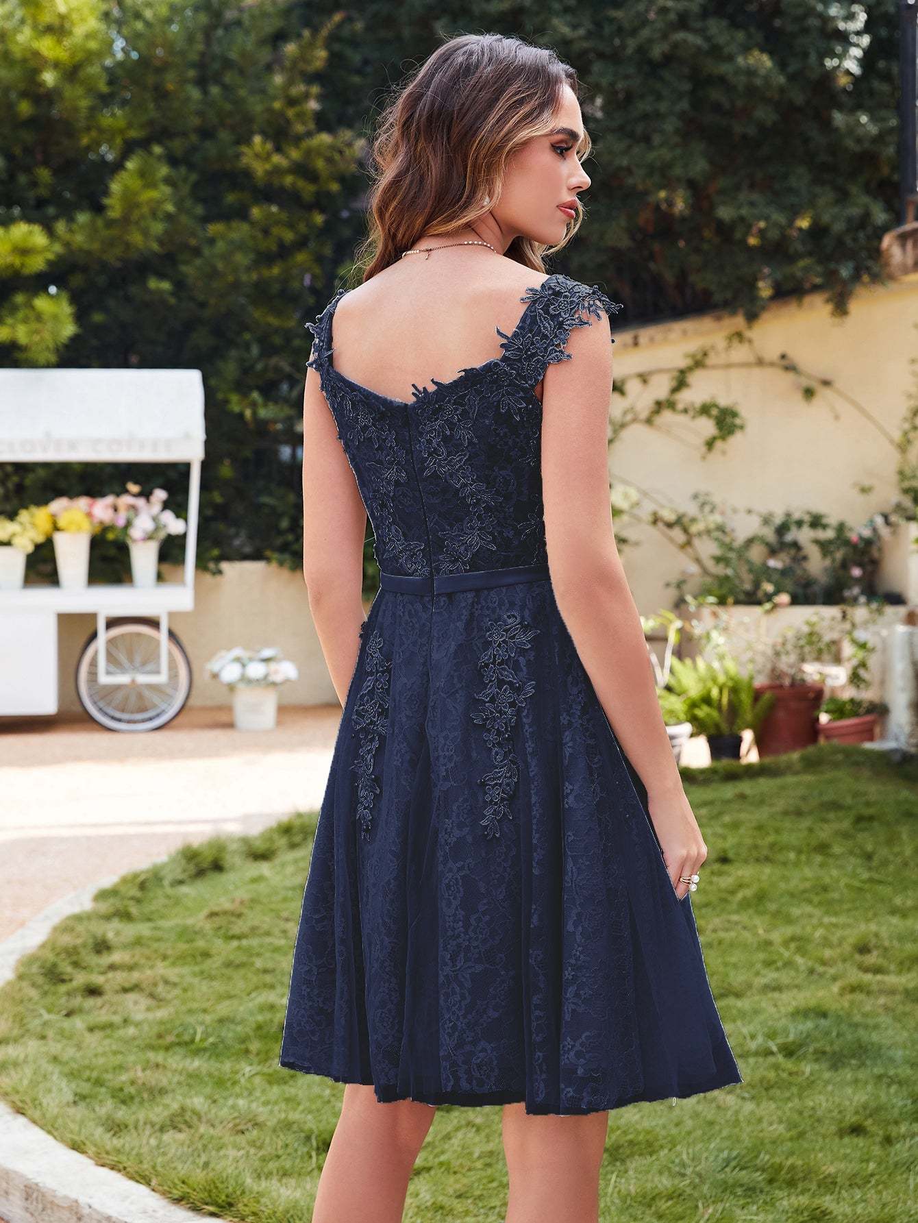 Short Tulle A line Sleeveless Knee Length Homecoming Dress - CoCosBride