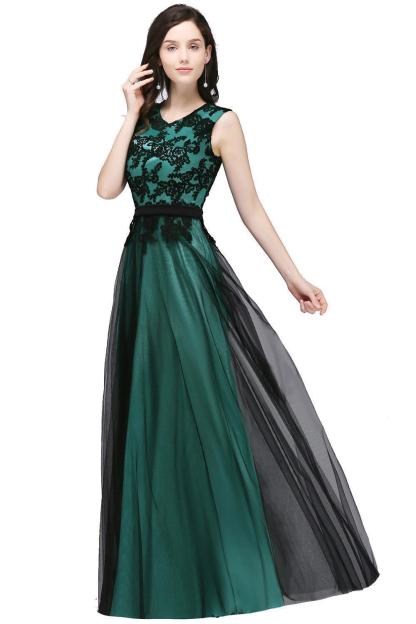 Elegant A-Line Tulle Lace Sleeveless Floor-Length Bridesmaid Dress with Sash