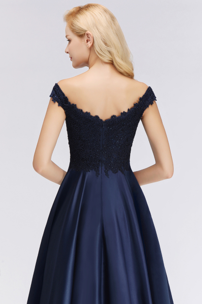 Elegant Off-the-Shoulder Ruffles Beads Sleeveless Bridesmaid Dress