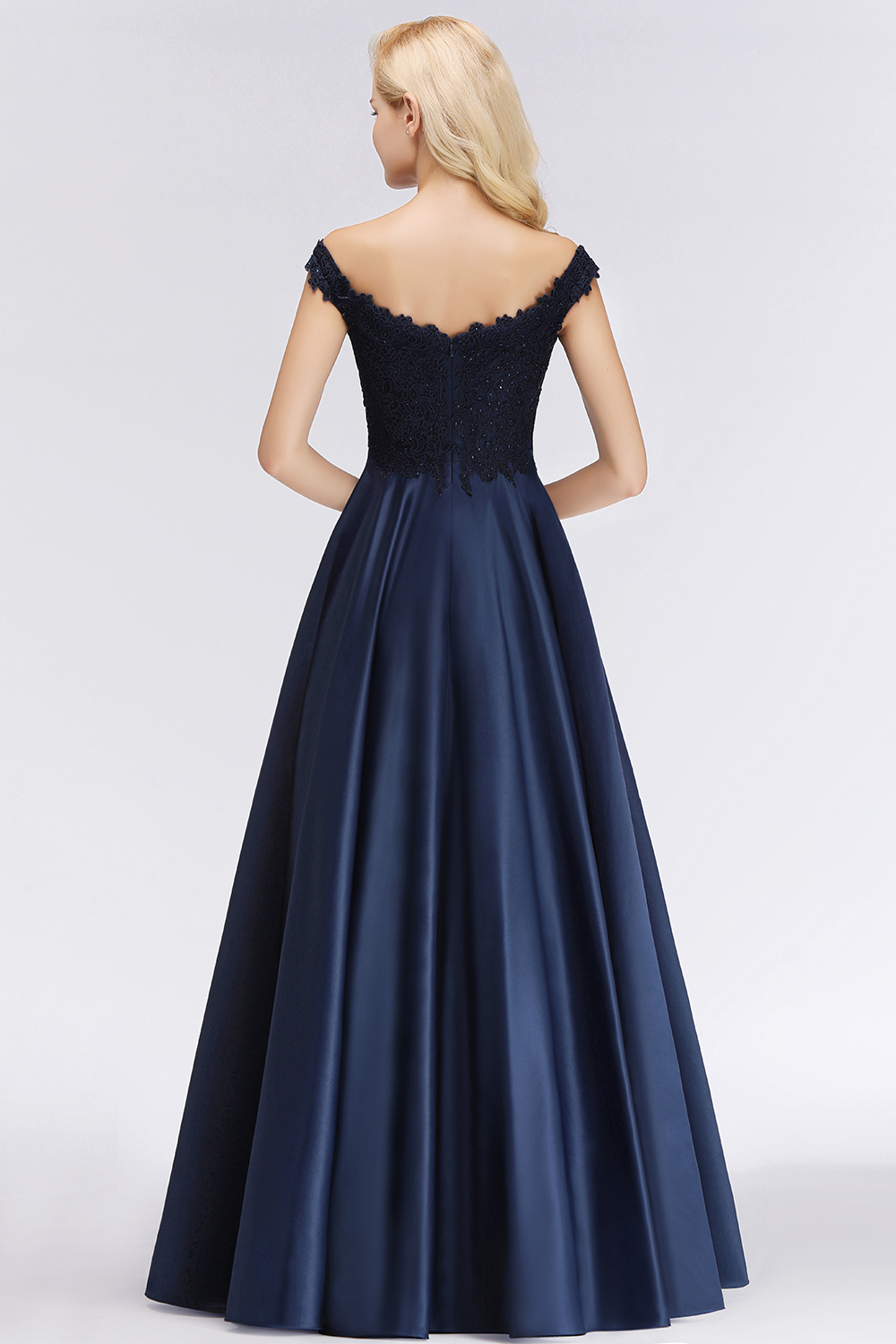 Elegant Off-the-Shoulder Ruffles Beads Sleeveless Bridesmaid Dress