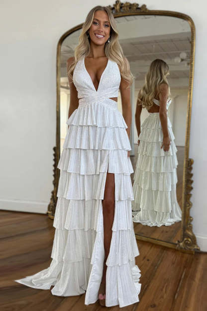 Cocosbride Fuchsia Halter A-line Long Prom Dress with Slit