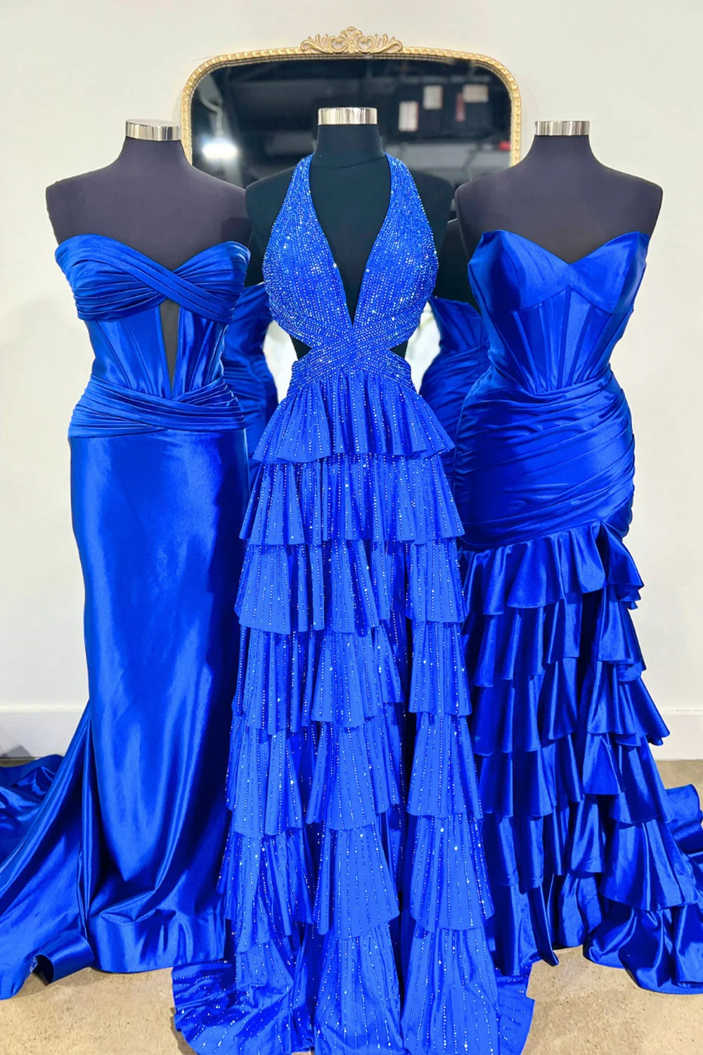 Cocosbride Fuchsia Halter A-line Long Prom Dress with Slit