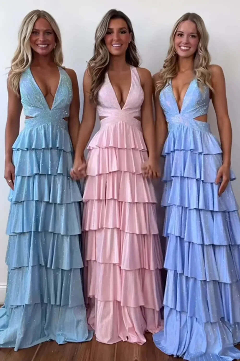 Cocosbride Fuchsia Halter A-line Long Prom Dress with Slit