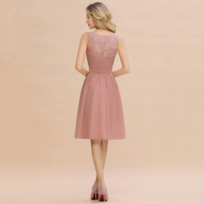 Glamorous Wide Straps A-Line V-neck Knee-length Ruched Bridesmaid Dress