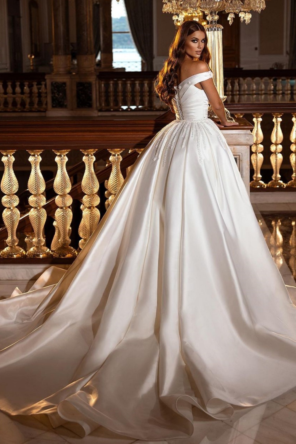 Gorgeous Long Mermaid Off the Shoulder Sweetheart Backless Ruffles Appliques Satin Wedding Dress