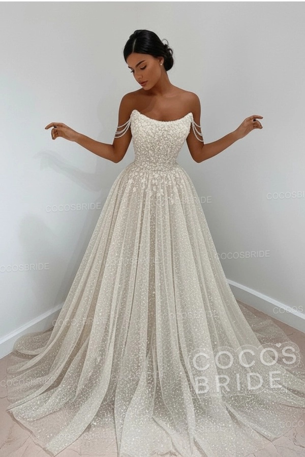 Long A-line Sparkly Sleeveless Sequined Formal Prom Dress