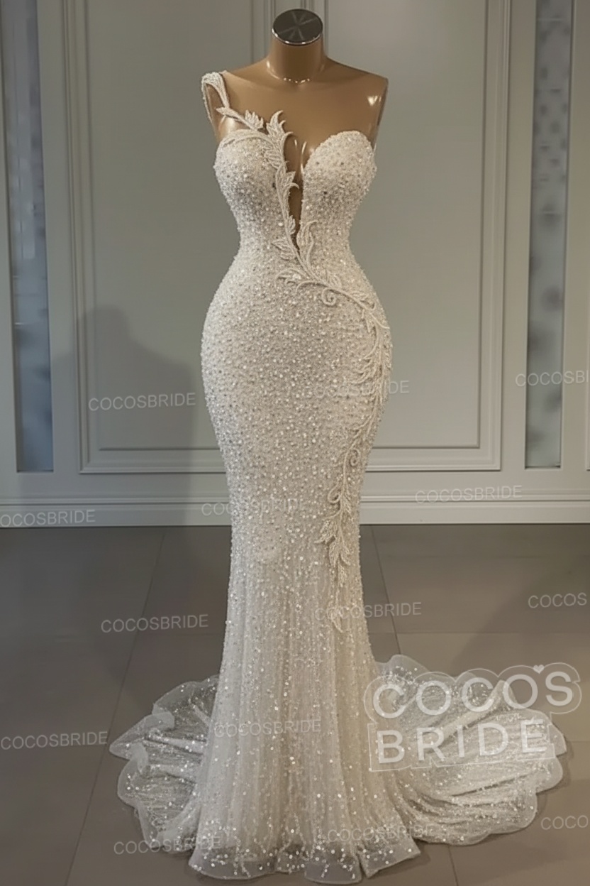 Long Mermaid Sweetheart Tulle Sequin Formal Prom Dress