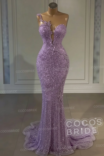 Long Mermaid Sweetheart Tulle Sequin Formal Prom Dress
