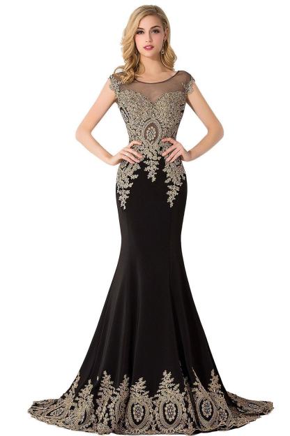 Long Mermaid Appliques Sleeveless Bridesmaid Dresses